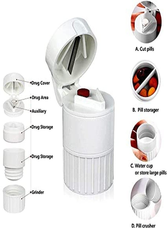 See more Pill Cutter,Pill Crusher Grinder Splitter,Portable Mini Pill Cutter for Small or Large Pills,Medicine Tablet Vitamin Organizer with Storage Container - Image 3